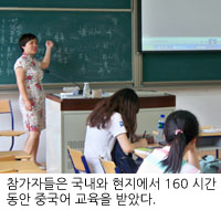 참가자들은 국내와 현지에서 160시간동안 중국어 교육을 받았다