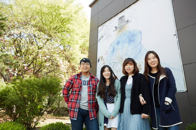 미인프로젝트팀, 왼쪽부터 임준영, 송미라, 장서현, 홍다희 학생