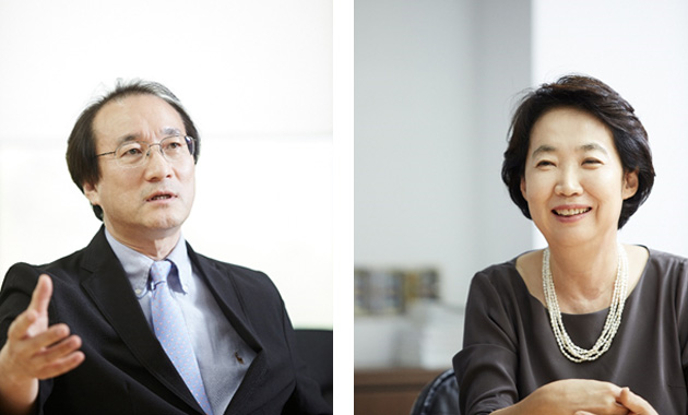 김웅한(왼쪽) 교수, 정진성  교수
