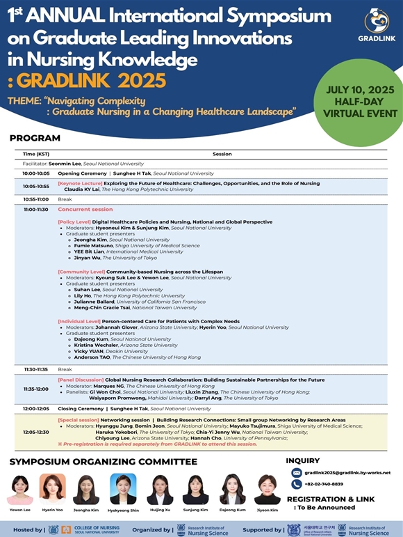 대학원생 주도 국제 심포지엄 ‘GRADLINK 2025’ 포스터