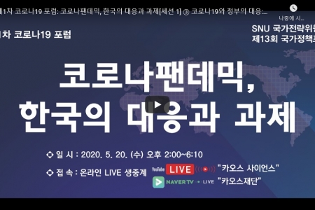 제1차 코로나19 포럼: 코로나팬데믹, 한국의 대응과 과제[세션 1] ③ 코로나19와 정부의 대응: 질병관리본부