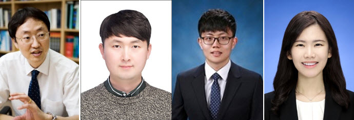 ▲ (왼쪽부터) 홍용택 교수, 박종장 연구원, 김건희 연구원, 정수진 연구원