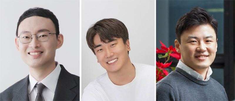 ▲ (왼쪽부터) 서울대학교 기계공학부 손경민 박사, 김관우 석사과정생, 김호영 교수