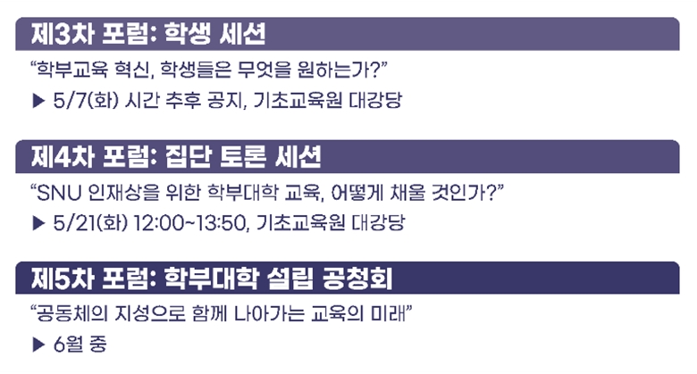 제3차~제5차 포럼 주제와 일정